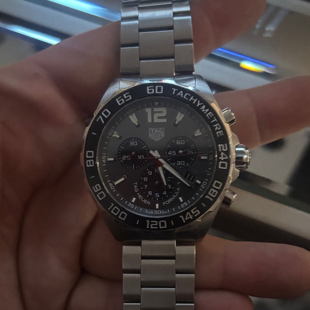 Tag Heuer Chronograph Watch - Black and Silver